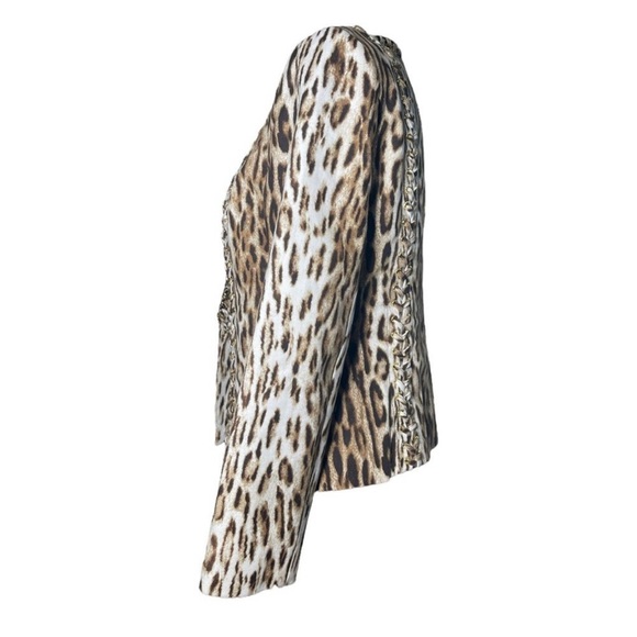 Michael Kors Printed Blazer gold chain link size 4 Jacket - Picture 5 of 7